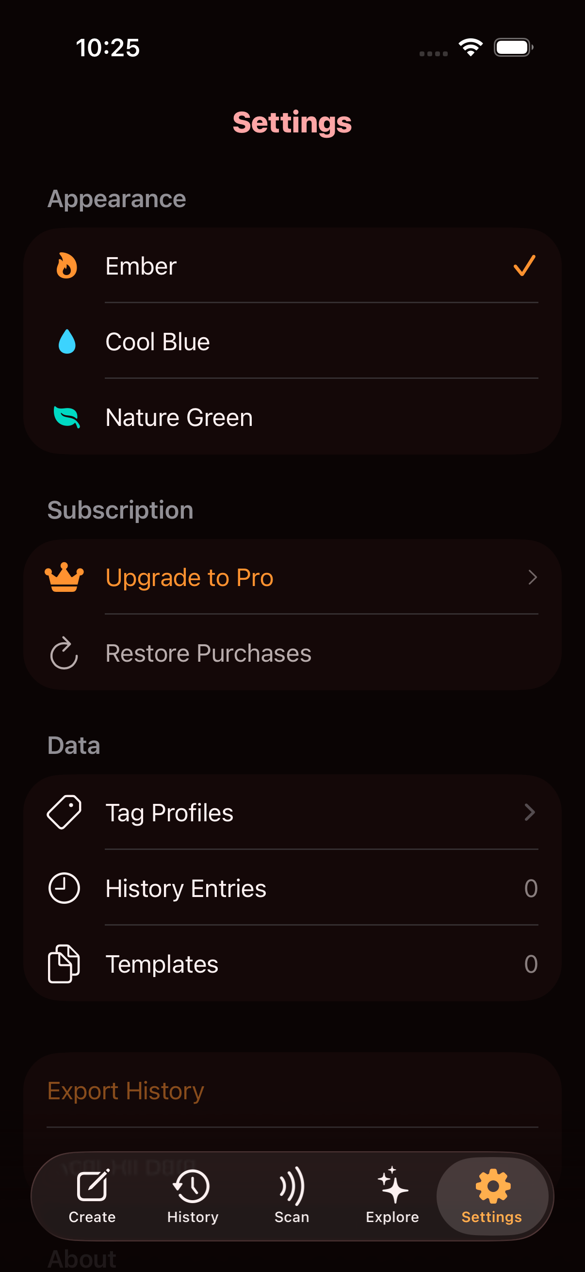 NFCThis Settings tab